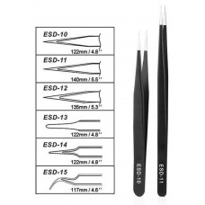 Set of 2 x tweezers for nano and micro caches - Stainless steel (MATT BLACK finish) 10/11